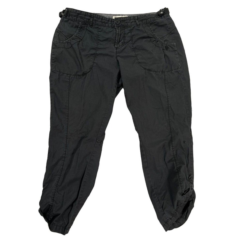 OLD NAVY Pants Women's Cotton Blend Roll-Tab Capri's Zippers Gray Size 8